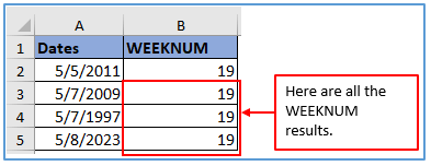 Calculated the Week Ending