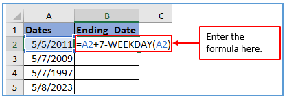 Calculated the Week Ending