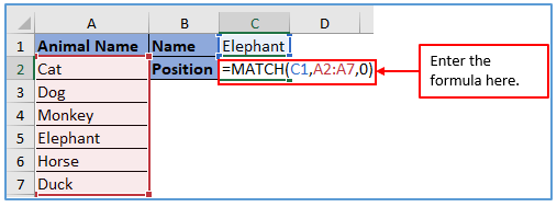 Match Function in Excel