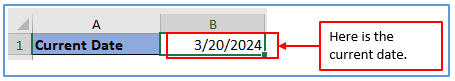 Current date and time in Excel