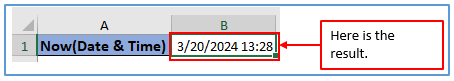 Current date and time in Excel