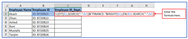 Formula of add words to every cell