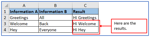 Formula of add words to every cell