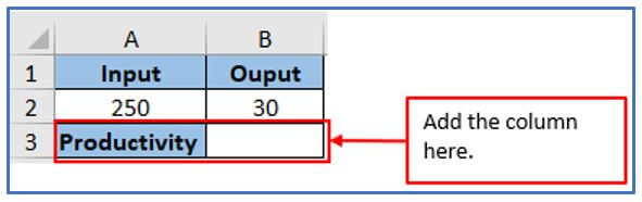 productivity formula in Excel