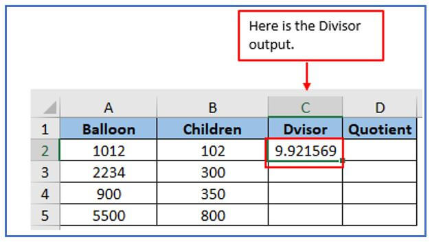 Quotient function in Excel