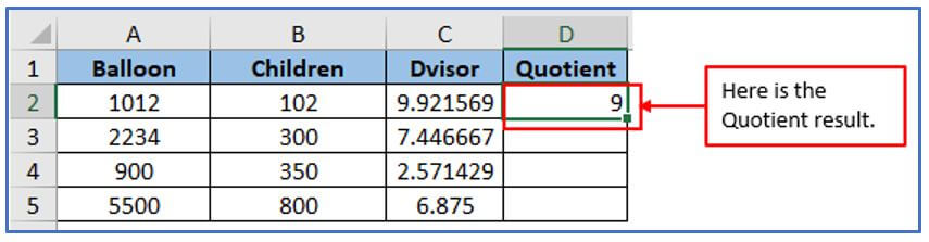 Quotient function