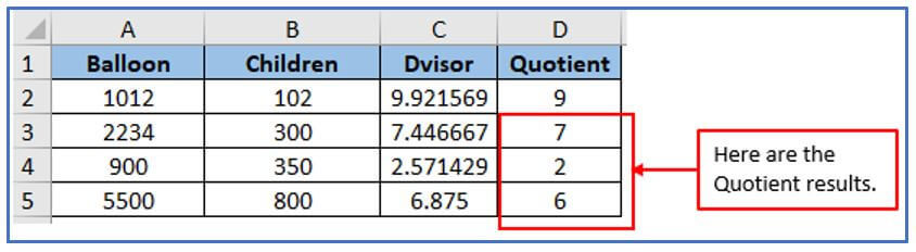 Quotient function