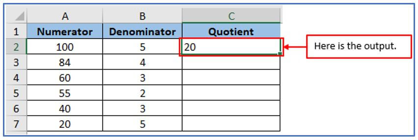 Quotient function