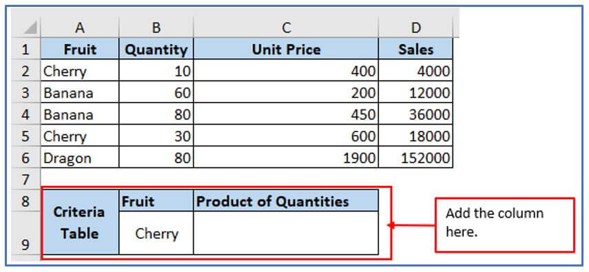 DPRODUCT function in Excel