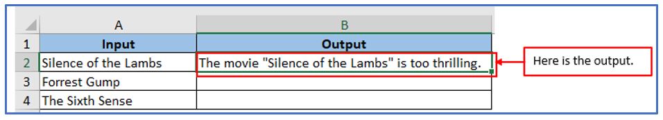 double quotes in excel