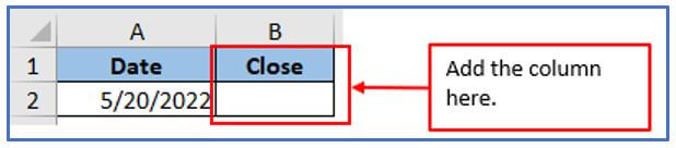 stock price in Excel