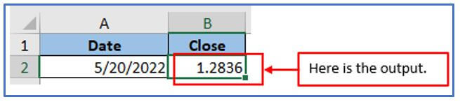 stock price in Excel