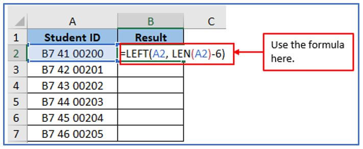 LEFT function in Excel