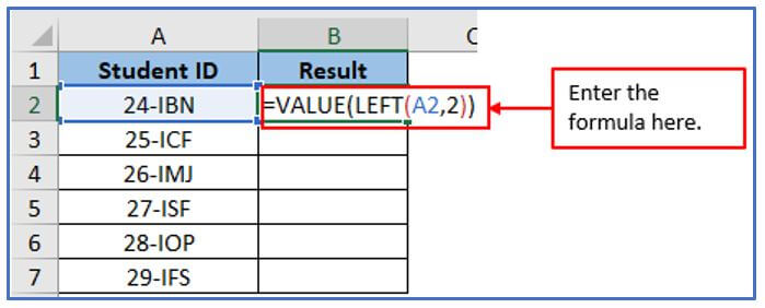LEFT function in Excel