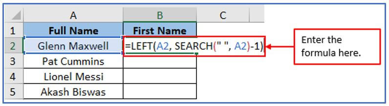 LEFT function in Excel