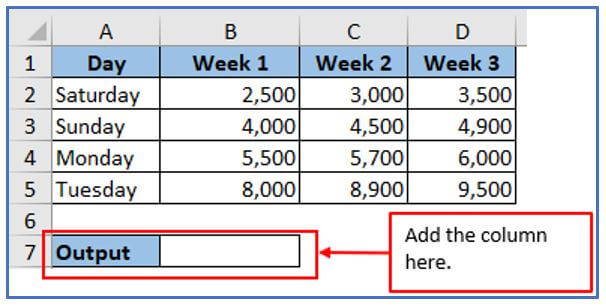 OFFSET formula in Excel