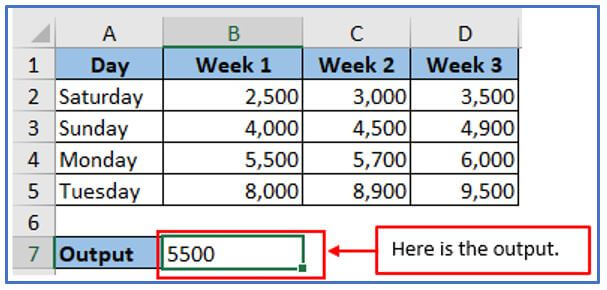 OFFSET formula in Excel