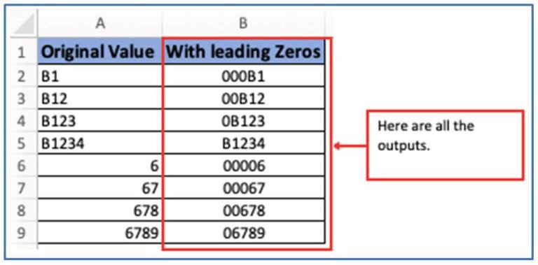 Methods of add or remove pad a number with zero in Excel. - Resource