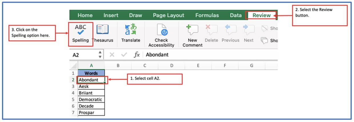 Thesaurus and Spelling check