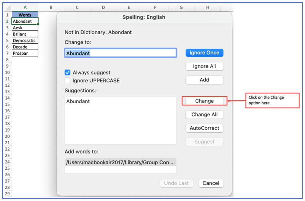 Thesaurus and Spelling check
